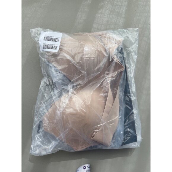 Rhonda Shear 2 Pack Molded Cup Bra with Wrap Back Size Medium Black Beige 647.12 - Picture 4 of 10